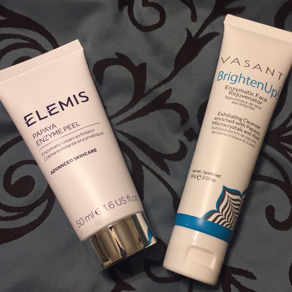 Elemis papaya enzyme peel and Vasanti Brighten Up
